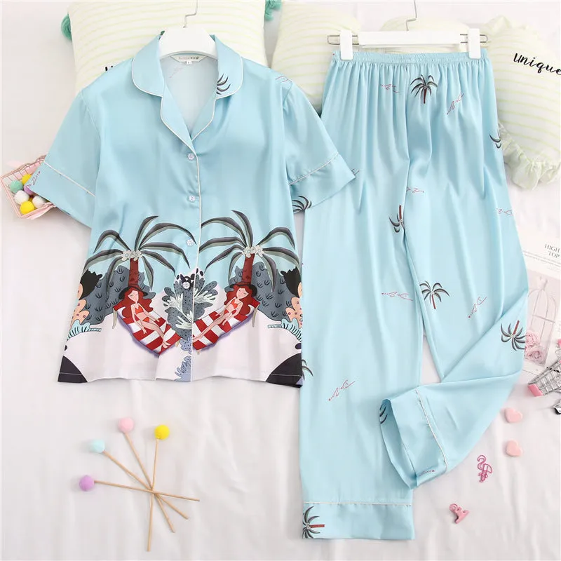 Exotic Satin Pajama set