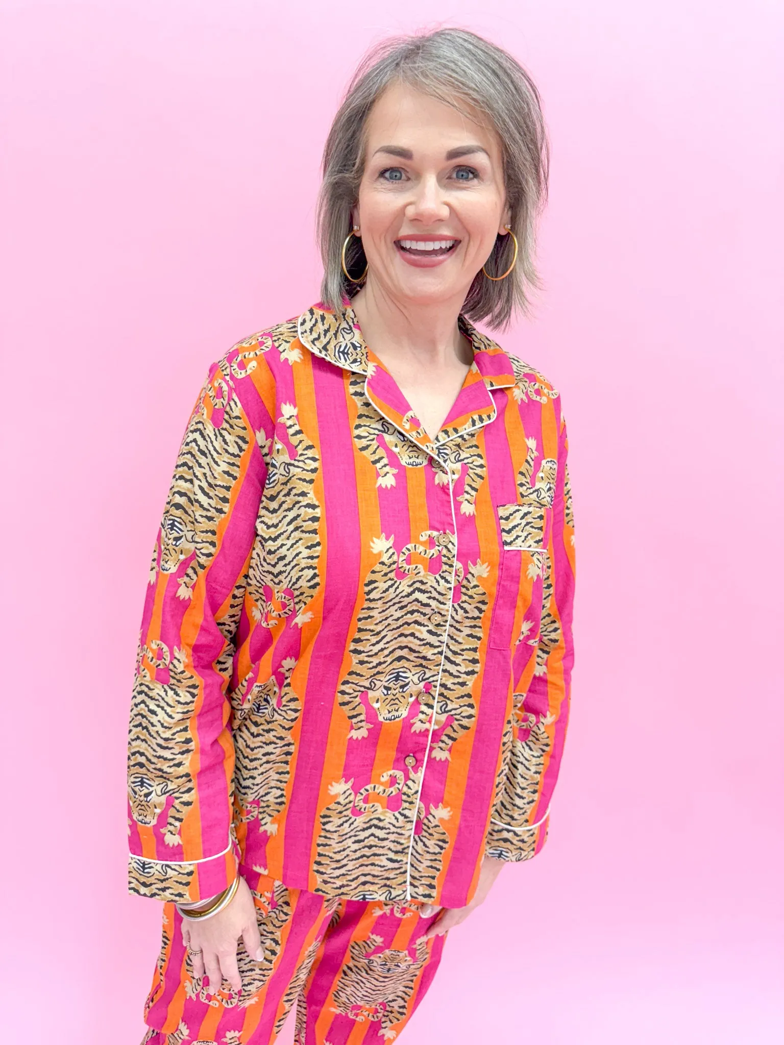 Eye of The Tiger Pajama Set - Pink