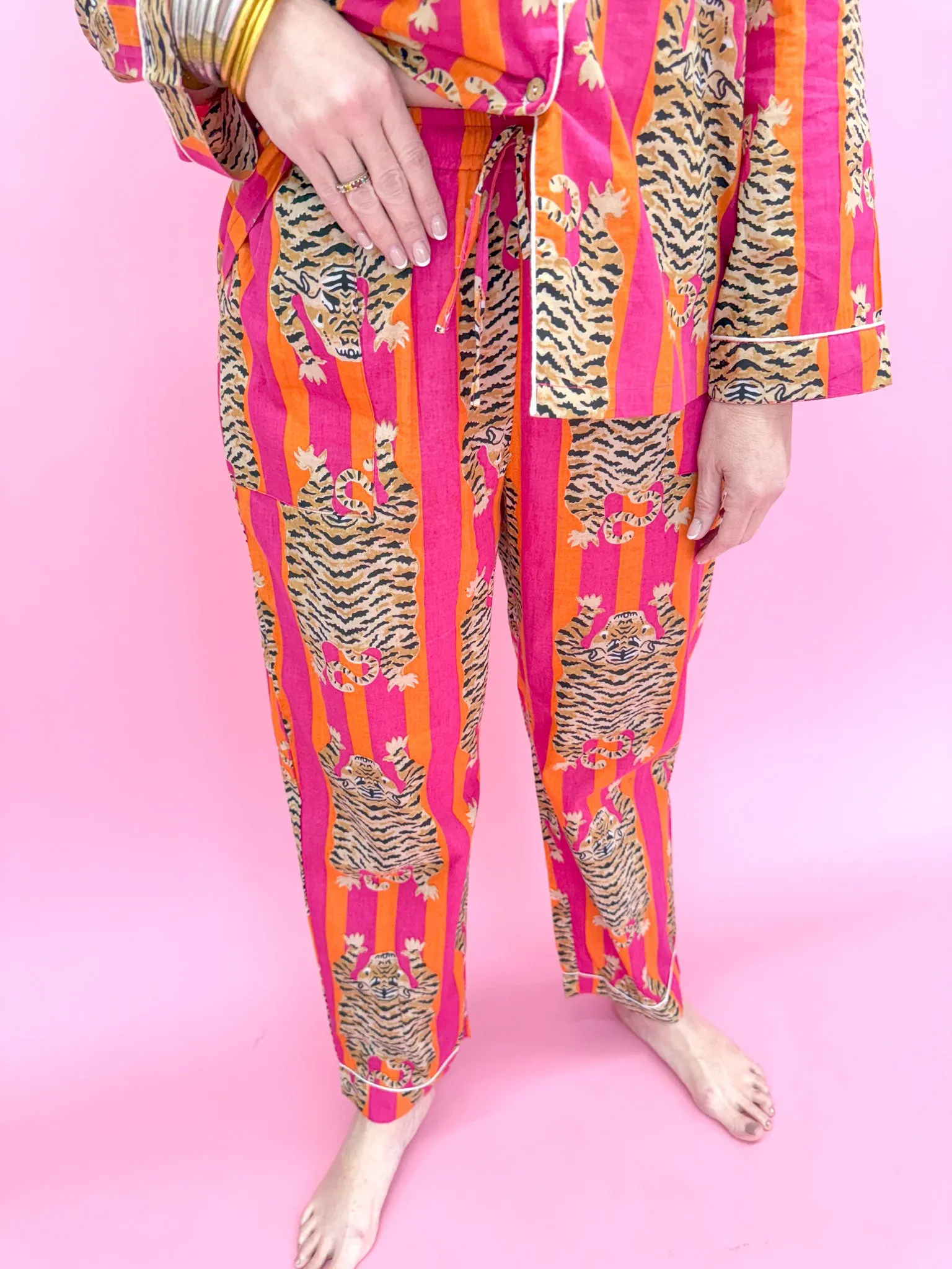 Eye of The Tiger Pajama Set - Pink