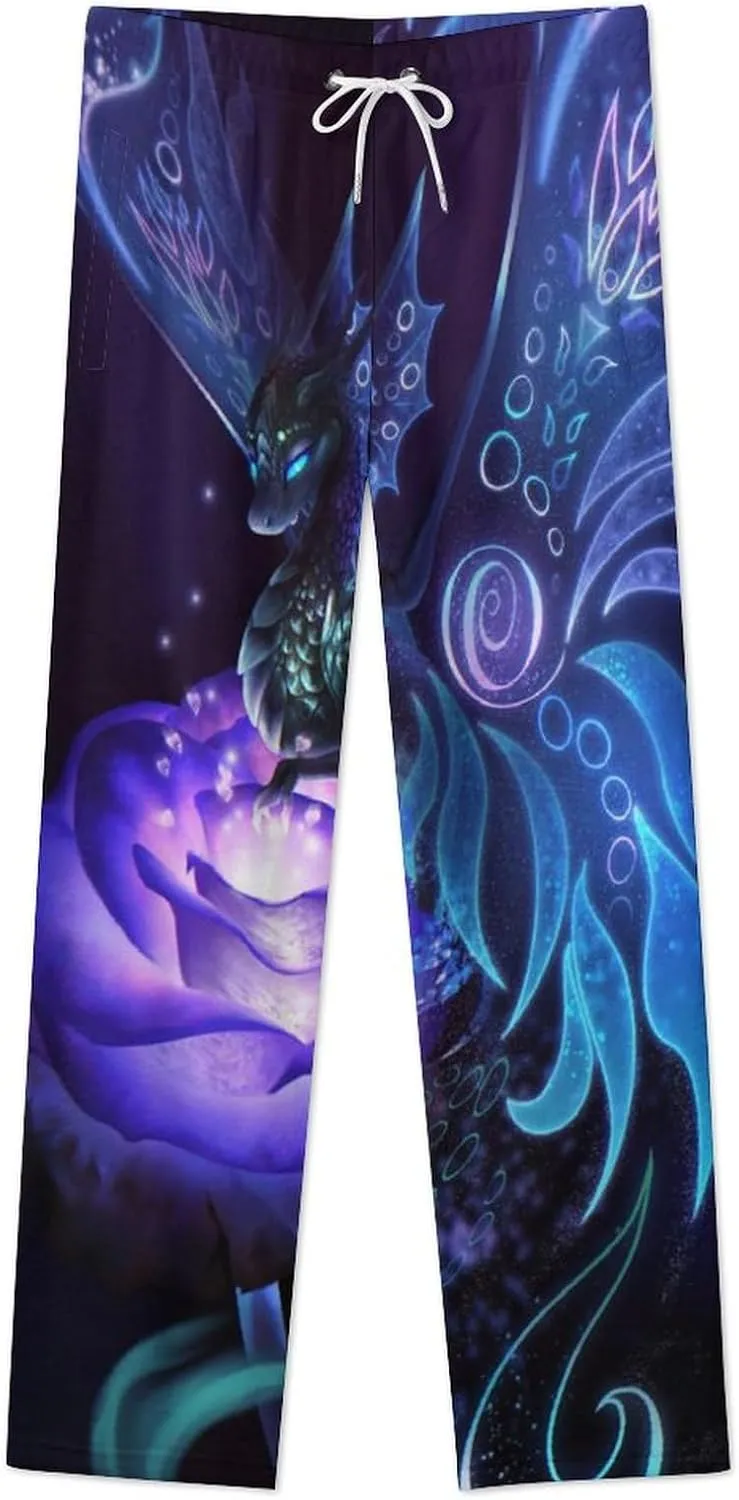 Fairy Dragon Women's Flannel Pajama Pants Fleece Lounge Sleep Bottoms PJ