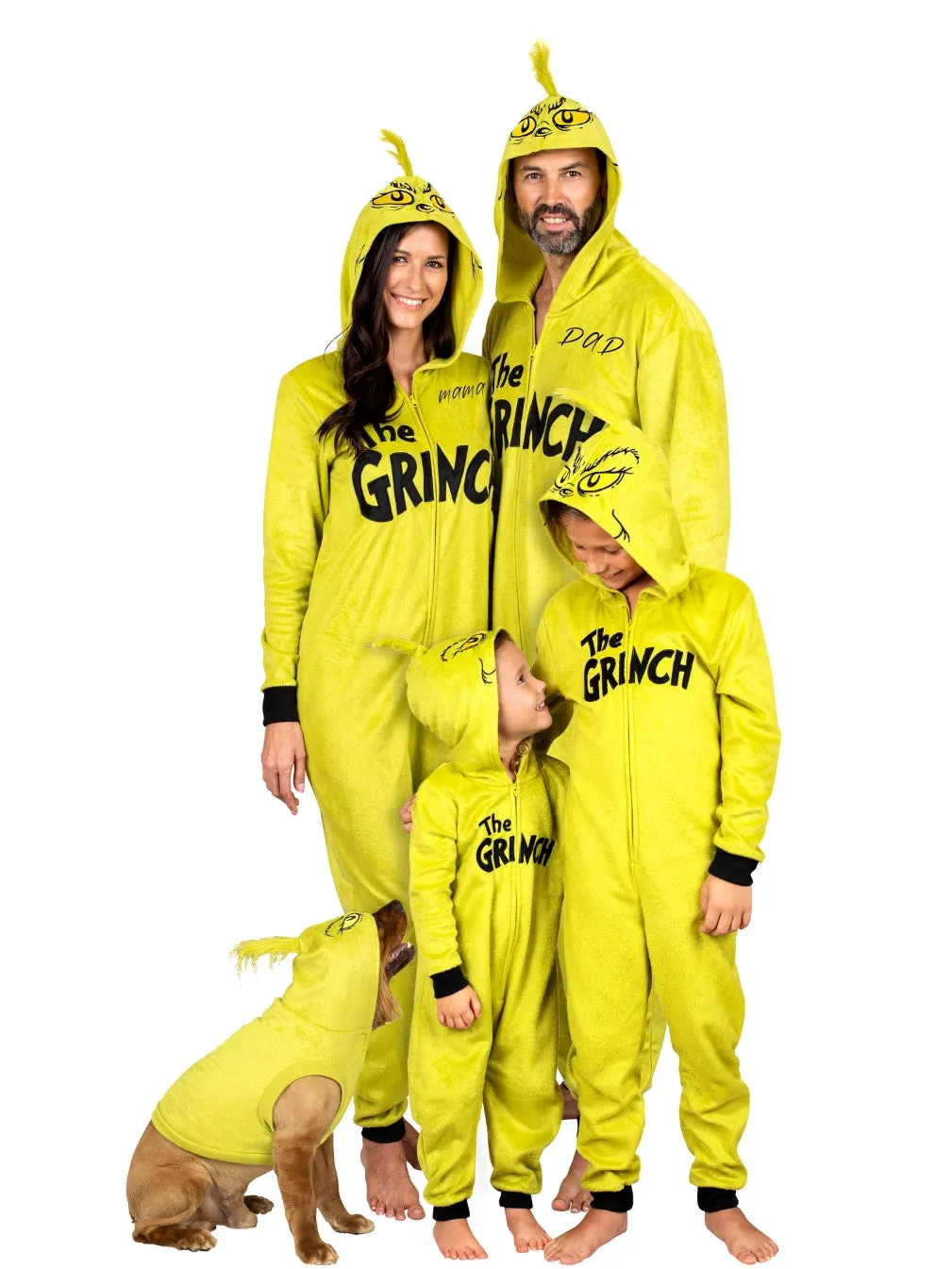Family Matching Grinch Hoodie Onesie Pajamas