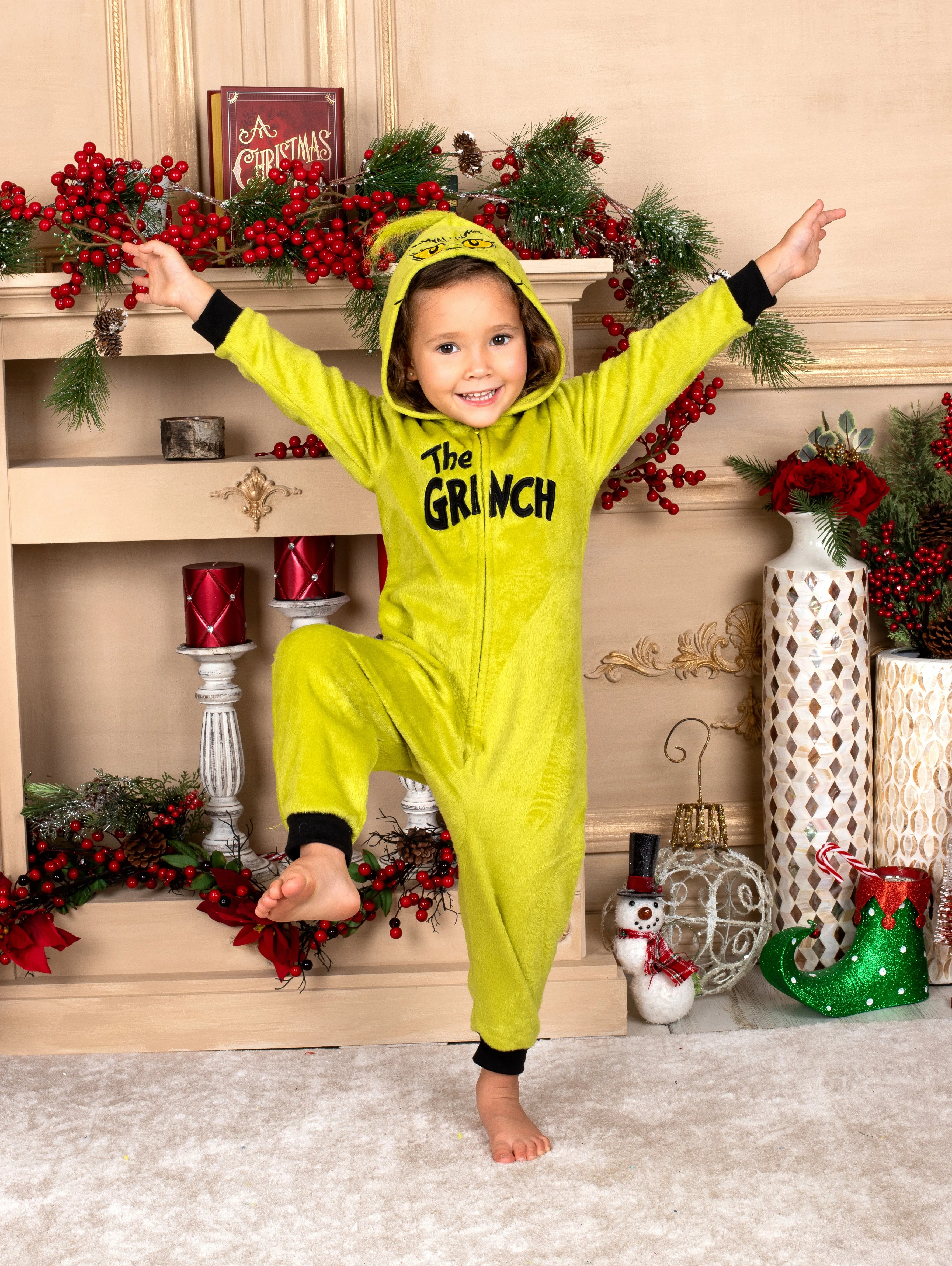 Family Matching Grinch Hoodie Onesie Pajamas