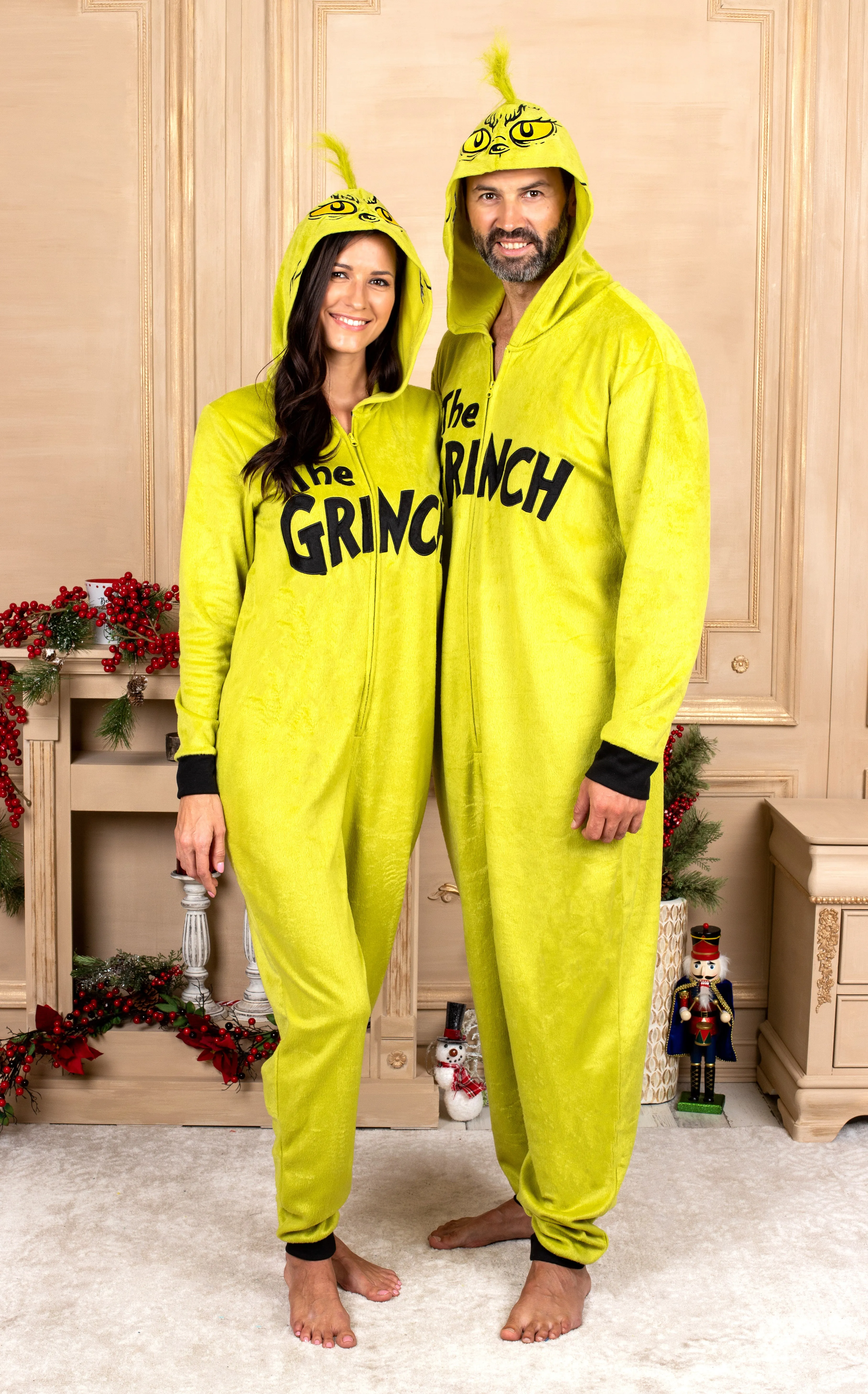 Family Matching Grinch Hoodie Onesie Pajamas