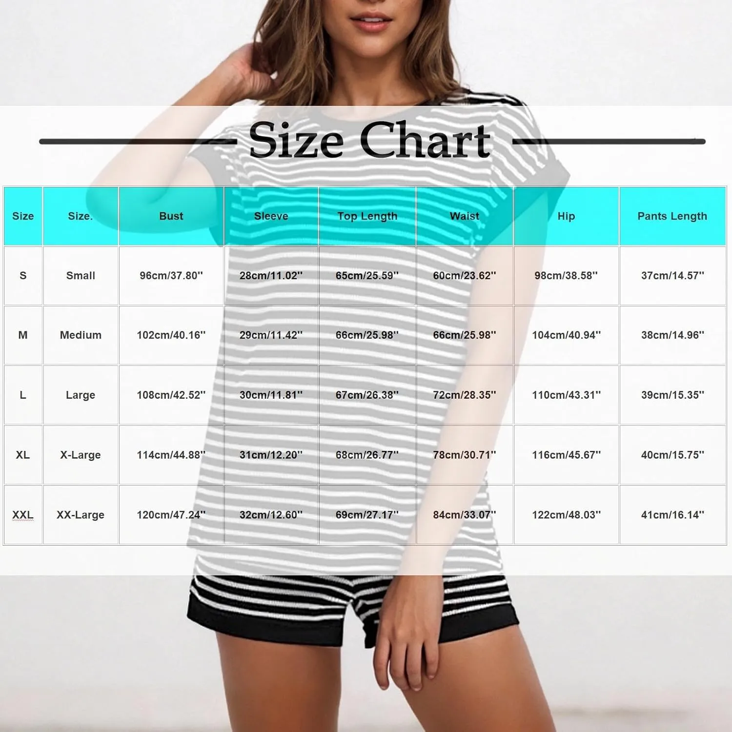 Fashion Striped Waffle Pajama Sets Women Lounge 2 Piece Outfit Short Sleeve Crewneck T Shirt & Short Knit Sleepwear