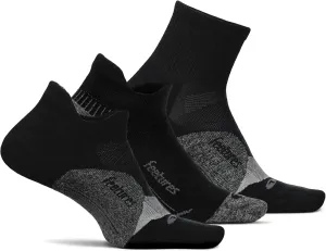 Feetures Elite Light Cushion, Plantar Fasciitis Light Cushion and Elite Light Cushion Quarter Ankle Socks - Sport Sock with Targeted Compression - (3 Pair)