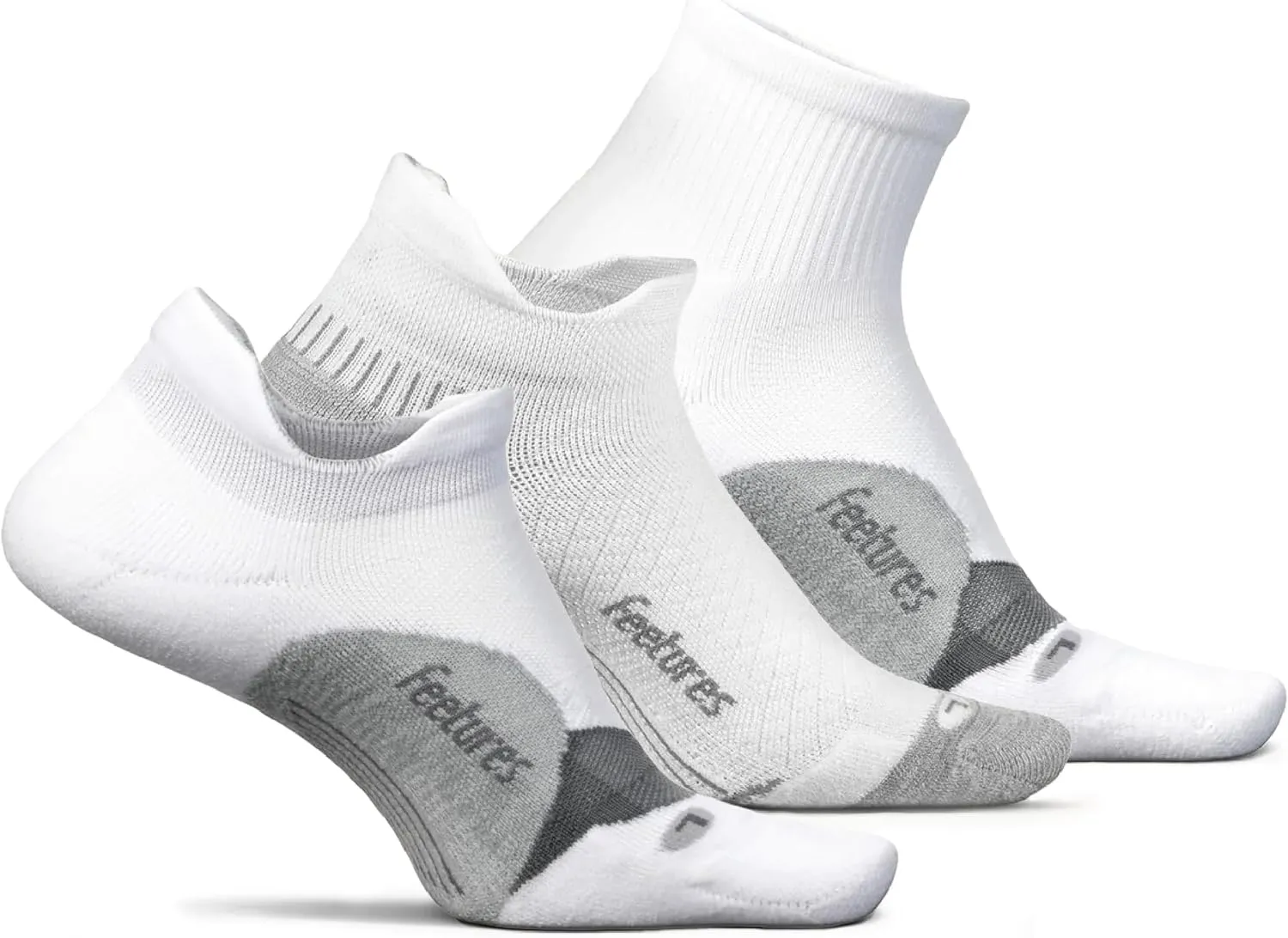 Feetures Elite Light Cushion, Plantar Fasciitis Light Cushion and Elite Light Cushion Quarter Ankle Socks - Sport Sock with Targeted Compression - (3 Pair)