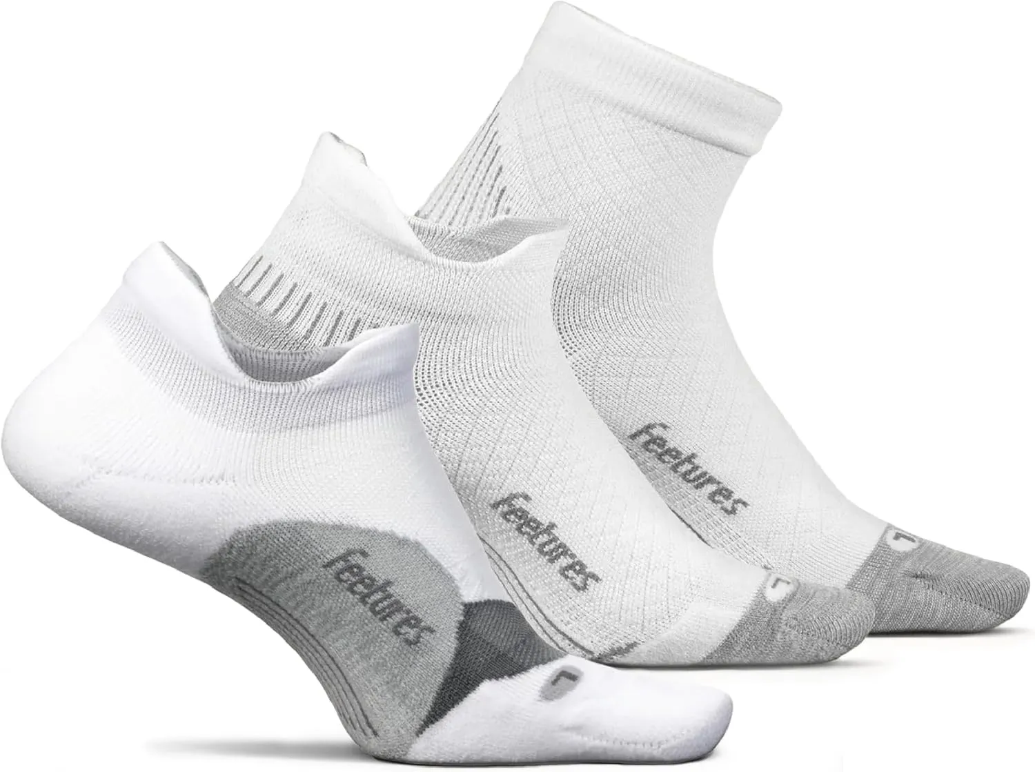 Feetures Elite Light Cushion, Plantar Fasciitis Light Cushion and Plantar Fasciitis Light Cushion Quarter Ankle Socks - Sport Sock with Targeted Compression - (3 Pair)