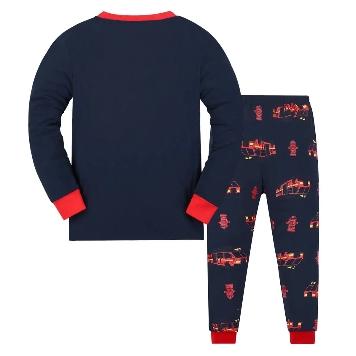 Fire Truck Print Kids Boys Pajamas Sleepwear Set