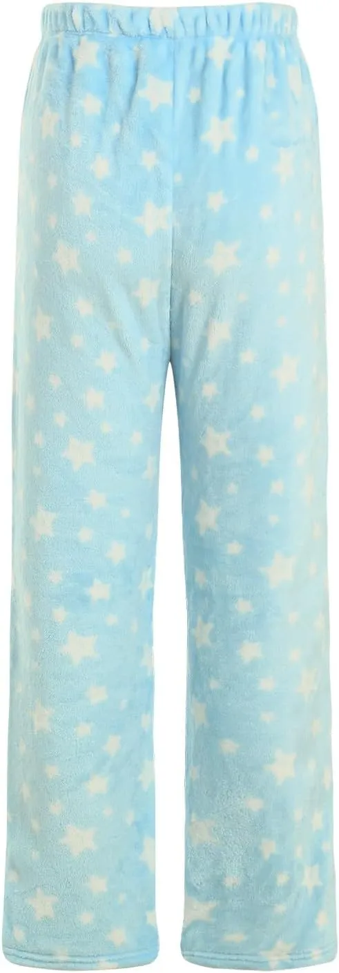 Flannel Pajama Pants Women Fuzzy Comfy Pajamas Winter Warm Lounge Homewear Drawstring Fleece Pj Bottoms with Pockets