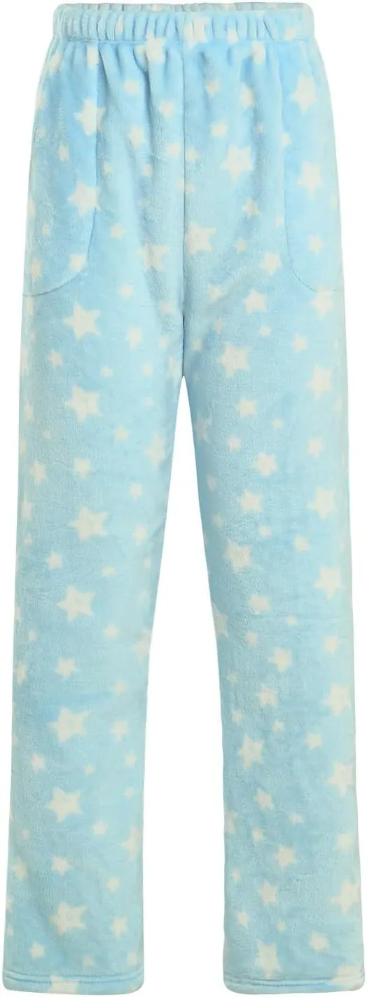 Flannel Pajama Pants Women Fuzzy Comfy Pajamas Winter Warm Lounge Homewear Drawstring Fleece Pj Bottoms with Pockets