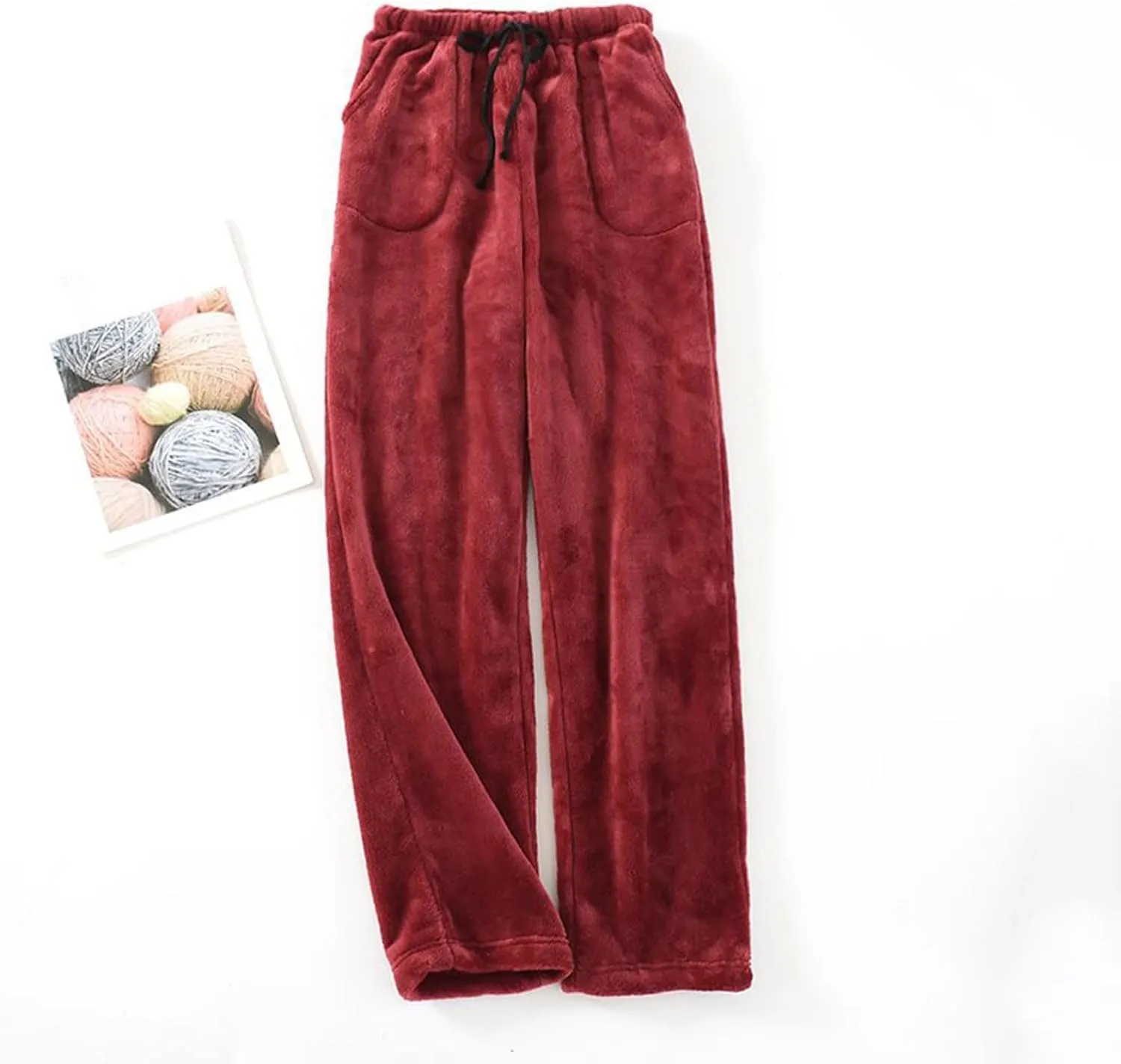 Flannel Pajama Pants Women Fuzzy Fleece Buffalo Plaid Pj Pants Elastic Waist Checkered Lounge Pants with Pockets