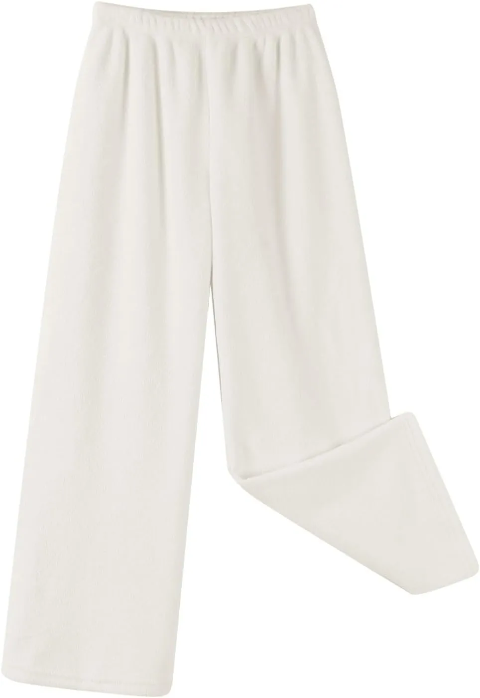 Flannel Pajama Pants Women Fuzzy Solid Color Pajamas Trousers Winter Warm Lounge Homewear Wide Leg Fleece Pj Bottoms