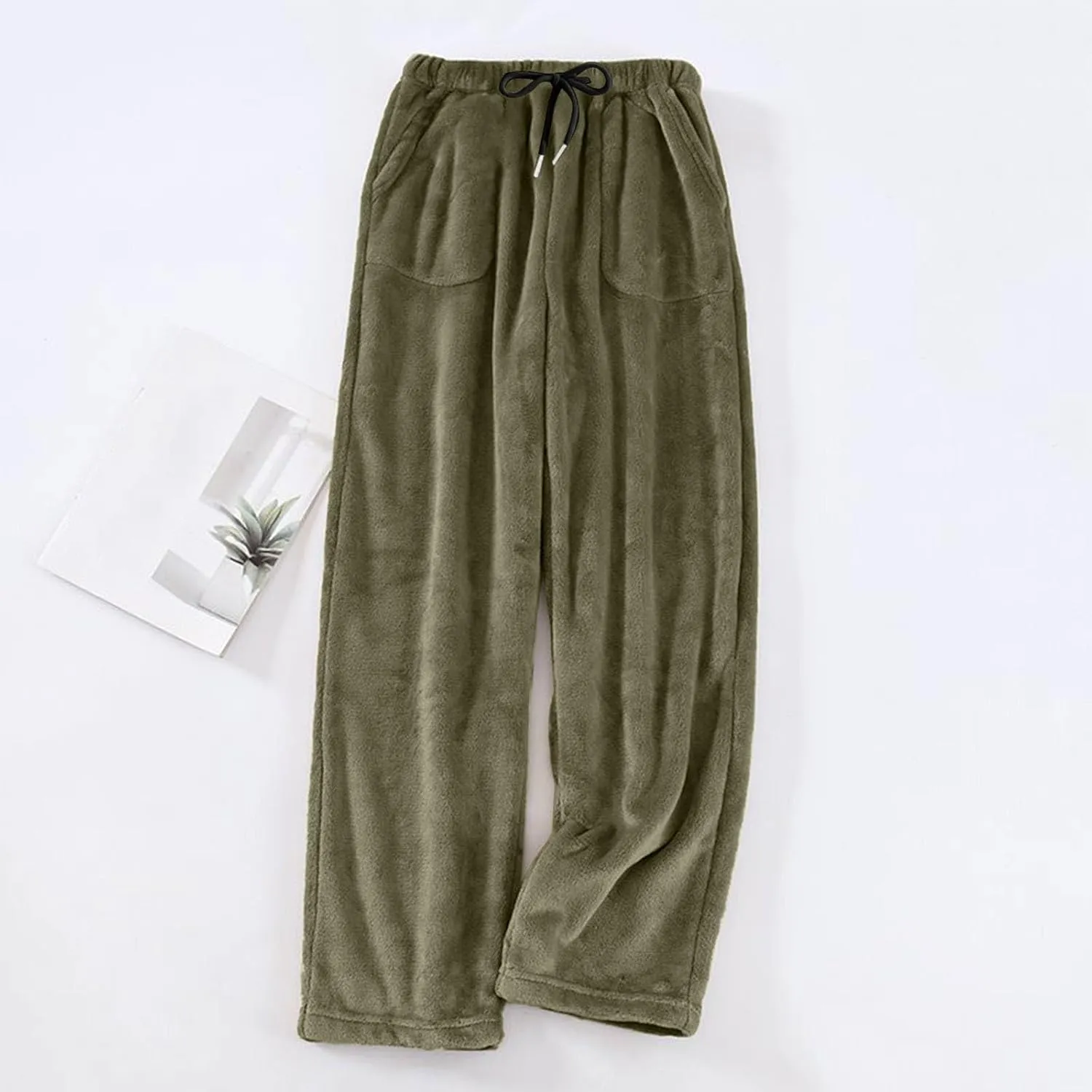 Flannel Pajamas Women Plush Pajama Pants Buffalo Plaid Comfy Soft Pajamas Pants Lounge Stretch Wide Leg Bottoms