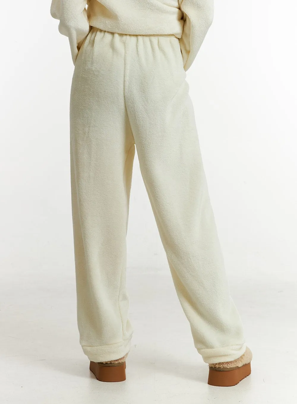 Fleece Bear Top and Elastic Trouser Loungewear Set ID313