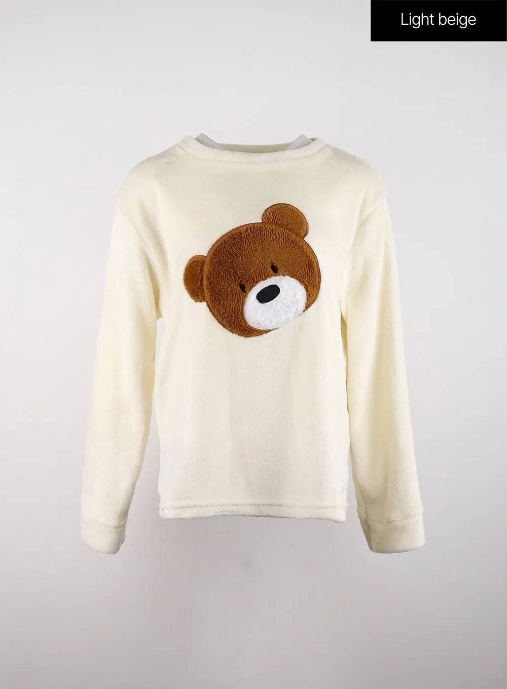 Fleece Bear Top and Elastic Trouser Loungewear Set ID313