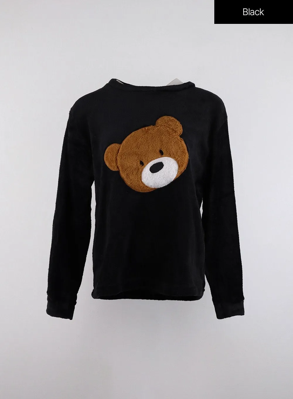 Fleece Bear Top and Elastic Trouser Loungewear Set ID313