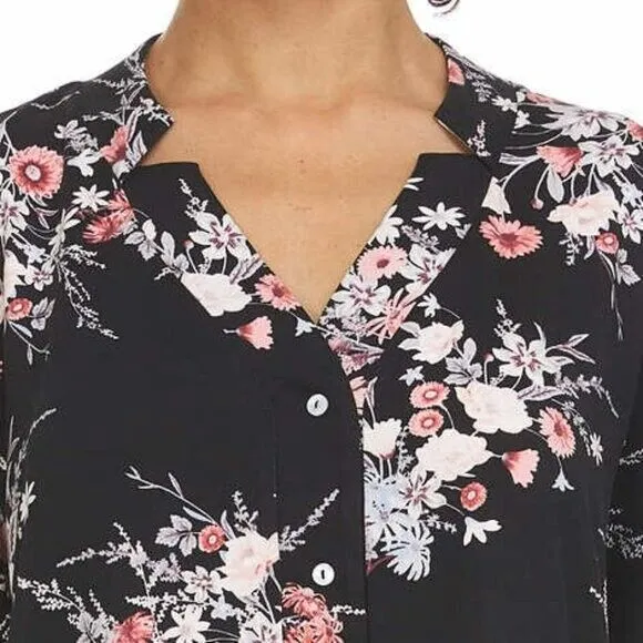 Flora Nikrooz Women's Plus Ultra Soft Floral Print PJ Cozy Notch Collar 2-piece Sleepwear Lounge Pajama Set