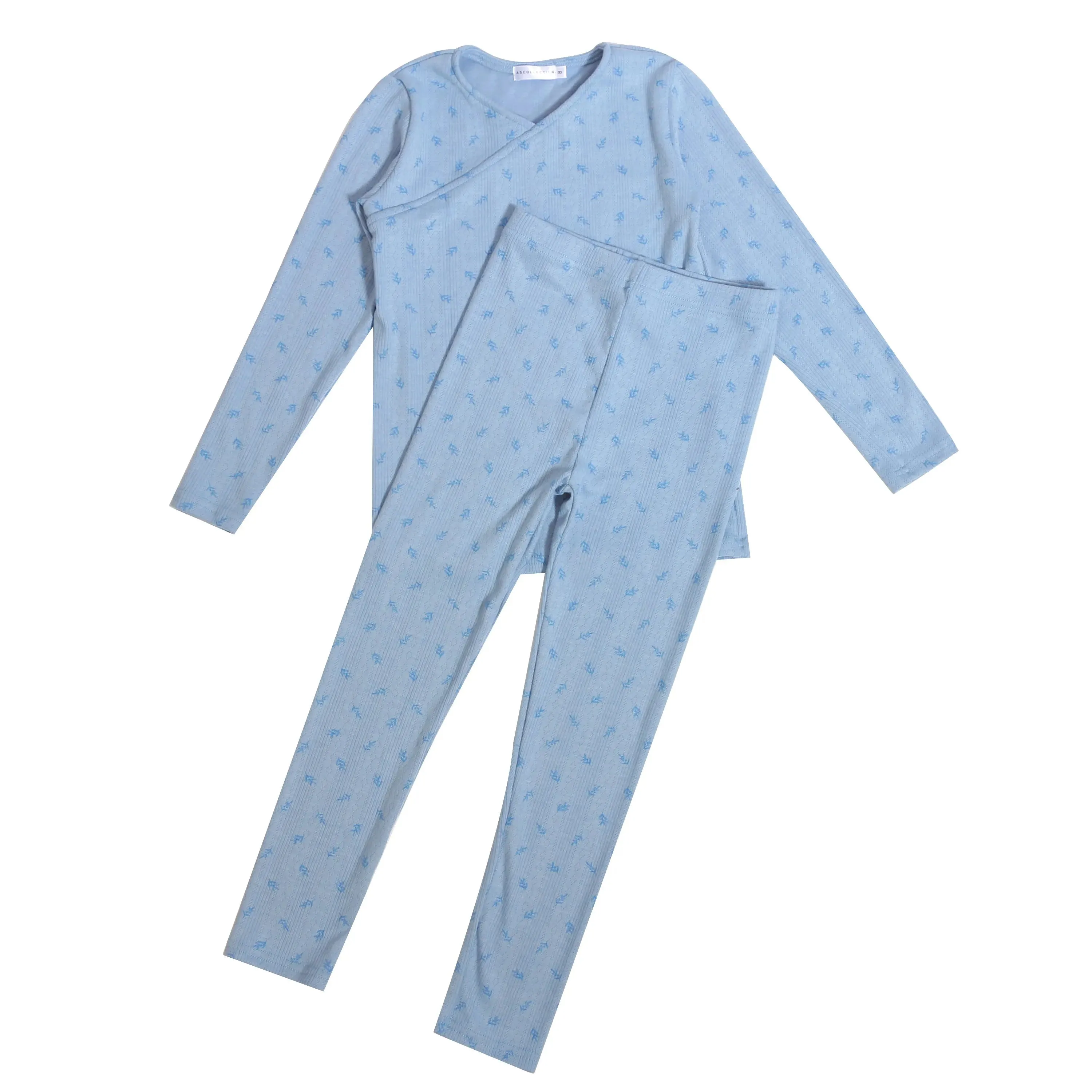 Floral Print Full Sleeve Winter Pajama Sets for Kids
