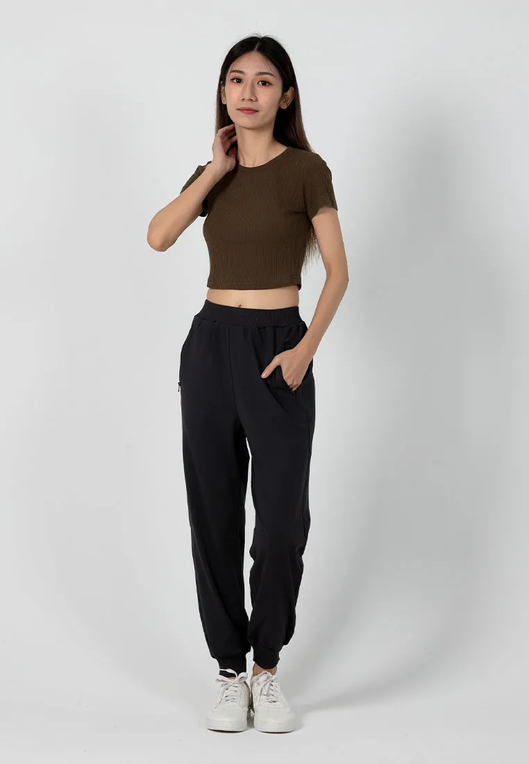 Forest Ladies Fine Polyester Spandex Jogger Pants Women Stretchable Long Pants | Seluar Panjang Perempuan - 810501