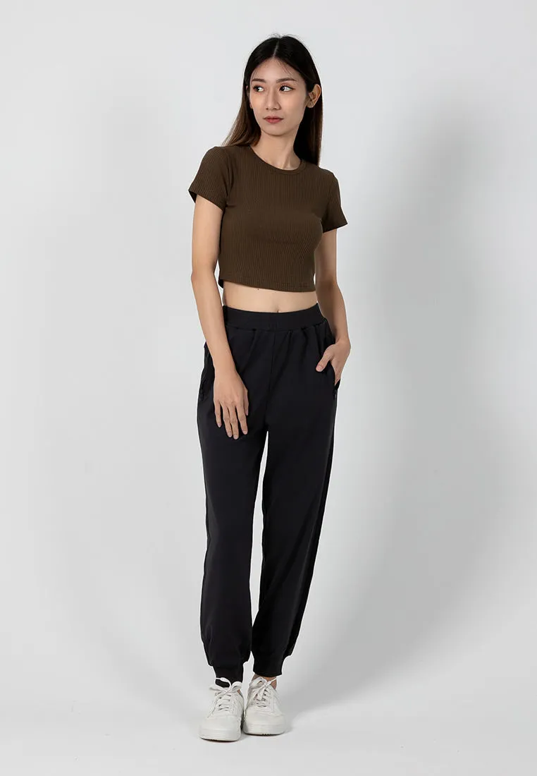 Forest Ladies Fine Polyester Spandex Jogger Pants Women Stretchable Long Pants | Seluar Panjang Perempuan - 810501