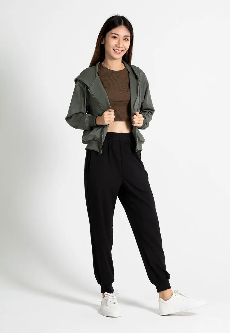Forest Ladies Fine Polyester Spandex Jogger Pants Women Stretchable Long Pants | Seluar Panjang Perempuan - 810501