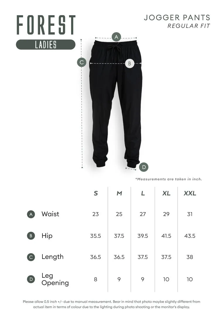 Forest Ladies Fine Polyester Spandex Jogger Pants Women Stretchable Long Pants | Seluar Panjang Perempuan - 810501