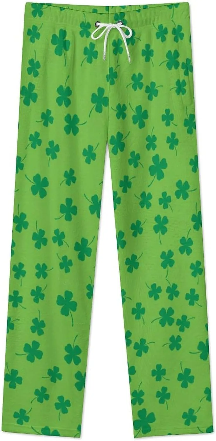 Four Leaf Clovers Women's Flannel Pajama Pants Fleece Lounge Sleep Bottoms PJ