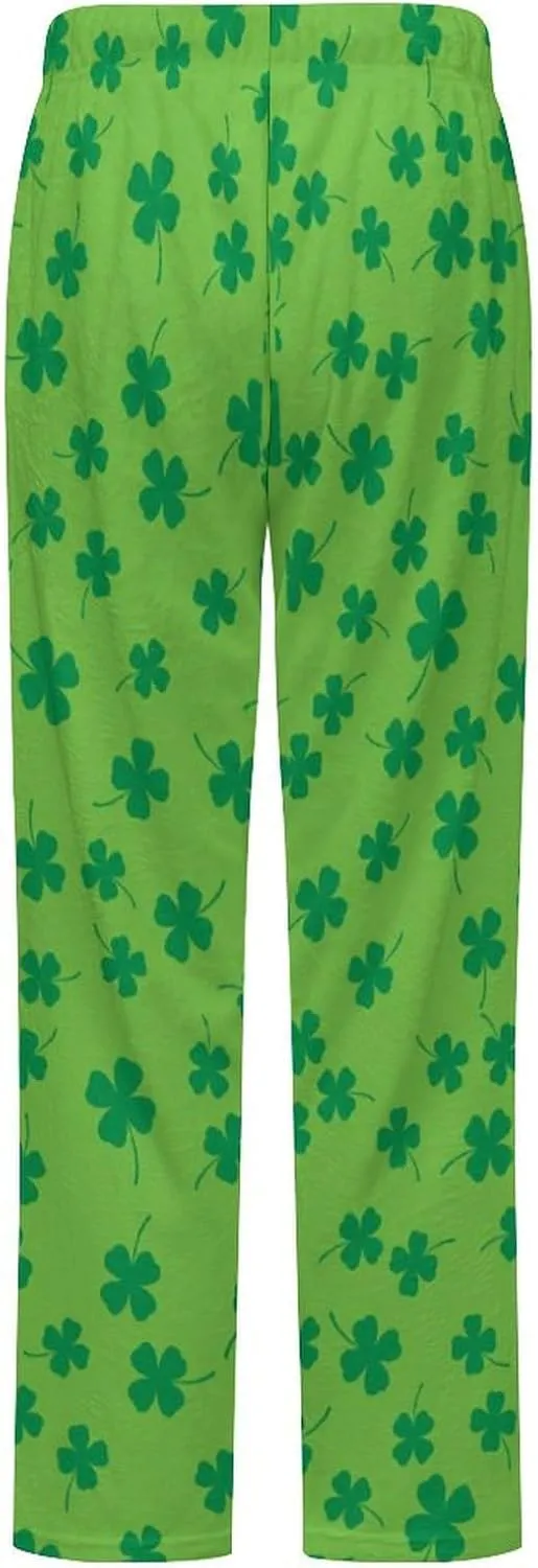 Four Leaf Clovers Women's Flannel Pajama Pants Fleece Lounge Sleep Bottoms PJ