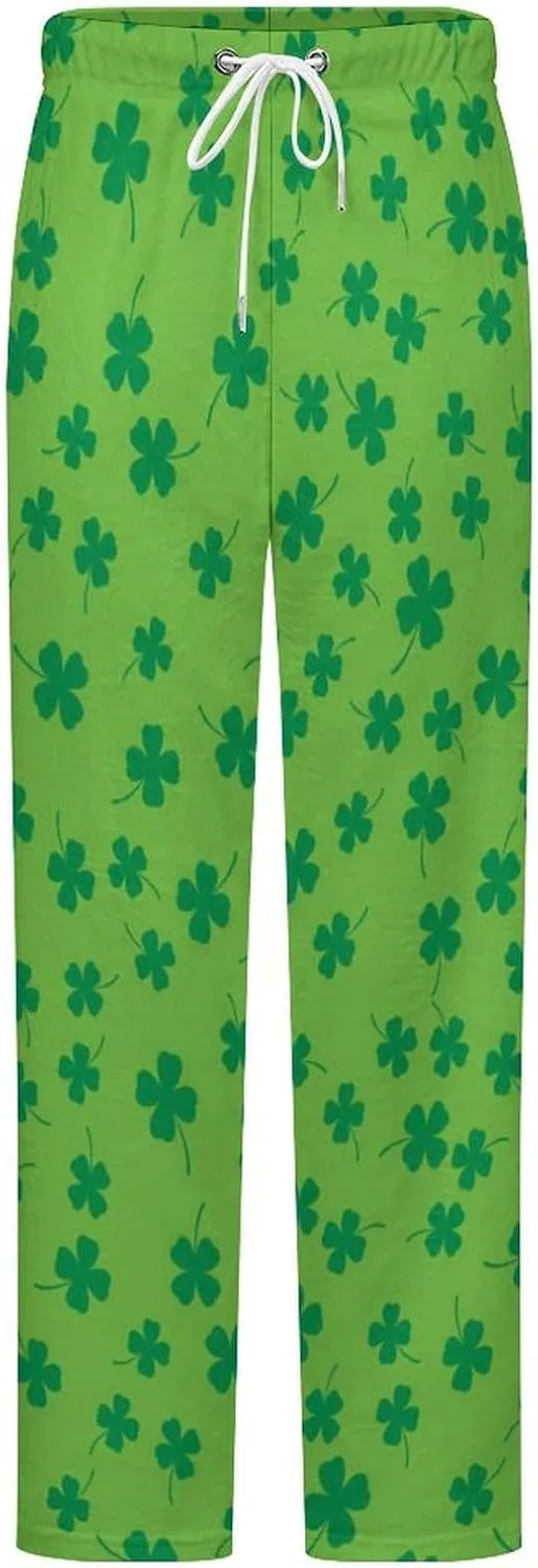 Four Leaf Clovers Women's Flannel Pajama Pants Fleece Lounge Sleep Bottoms PJ