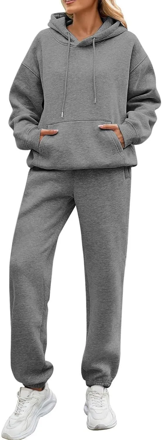 FQZWONG Sweatsuits Women 2 Piece Outfit Oversized Hoodies and Baggy Sweatpants with Pockets Lounge Fall Winter Tracksuits