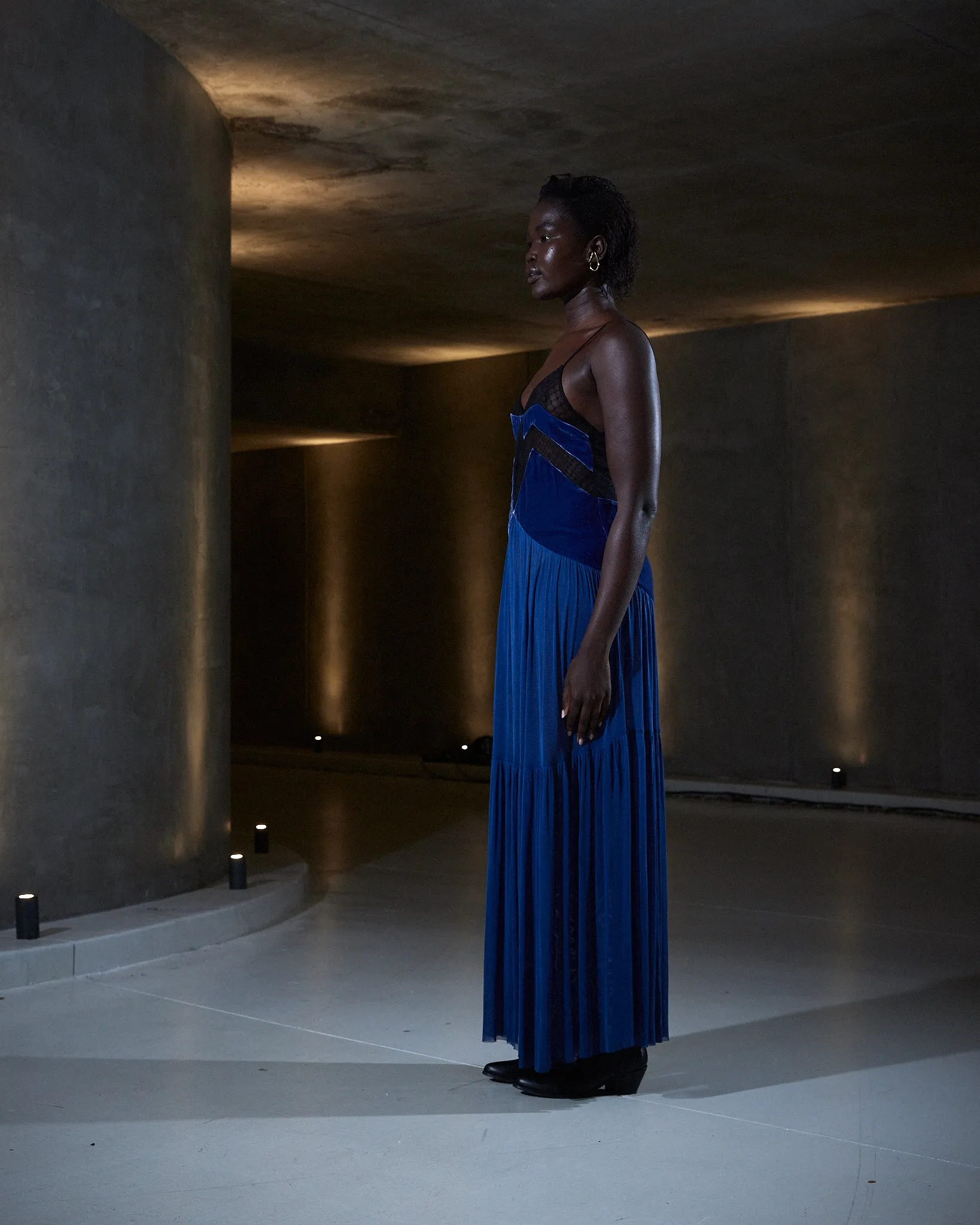 FRANCINE VELVET MAXI DRESS {INDIGO BLUE }