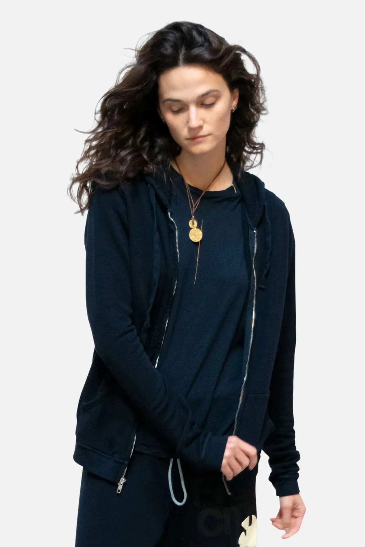 FREECITY Superfluff Lux Zip Hoodie in Deepspace Cream