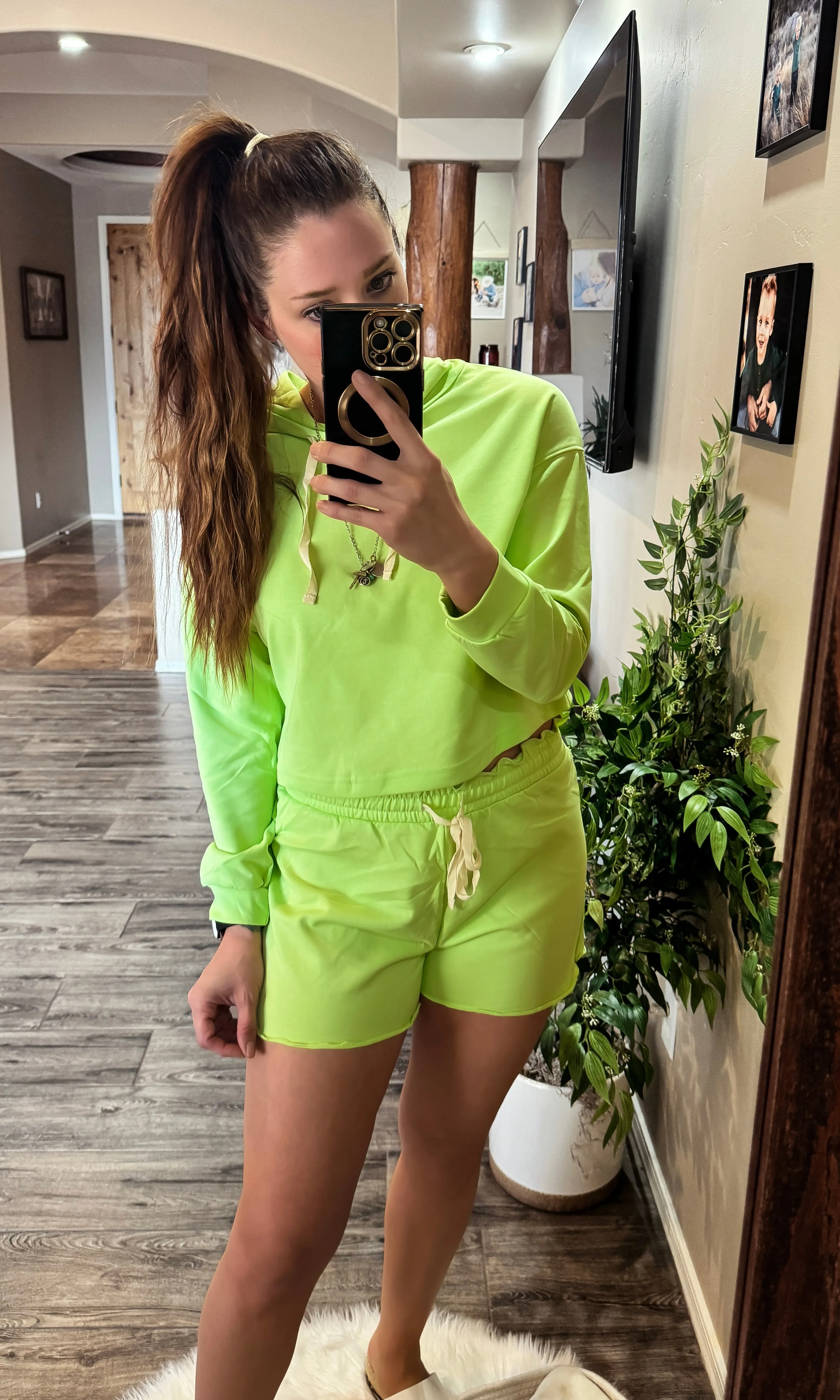 French Terry Cropped Hoodie
