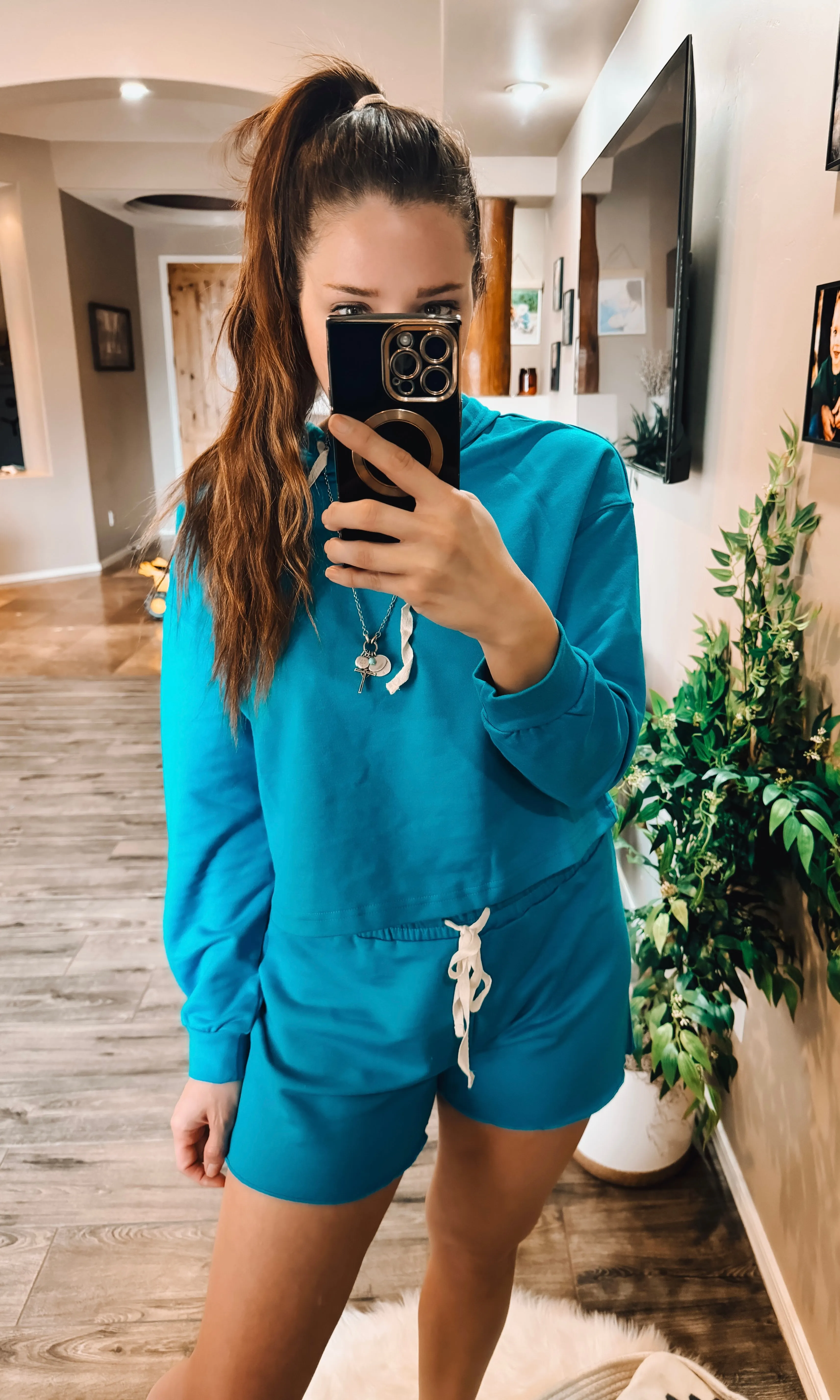 French Terry Cropped Hoodie