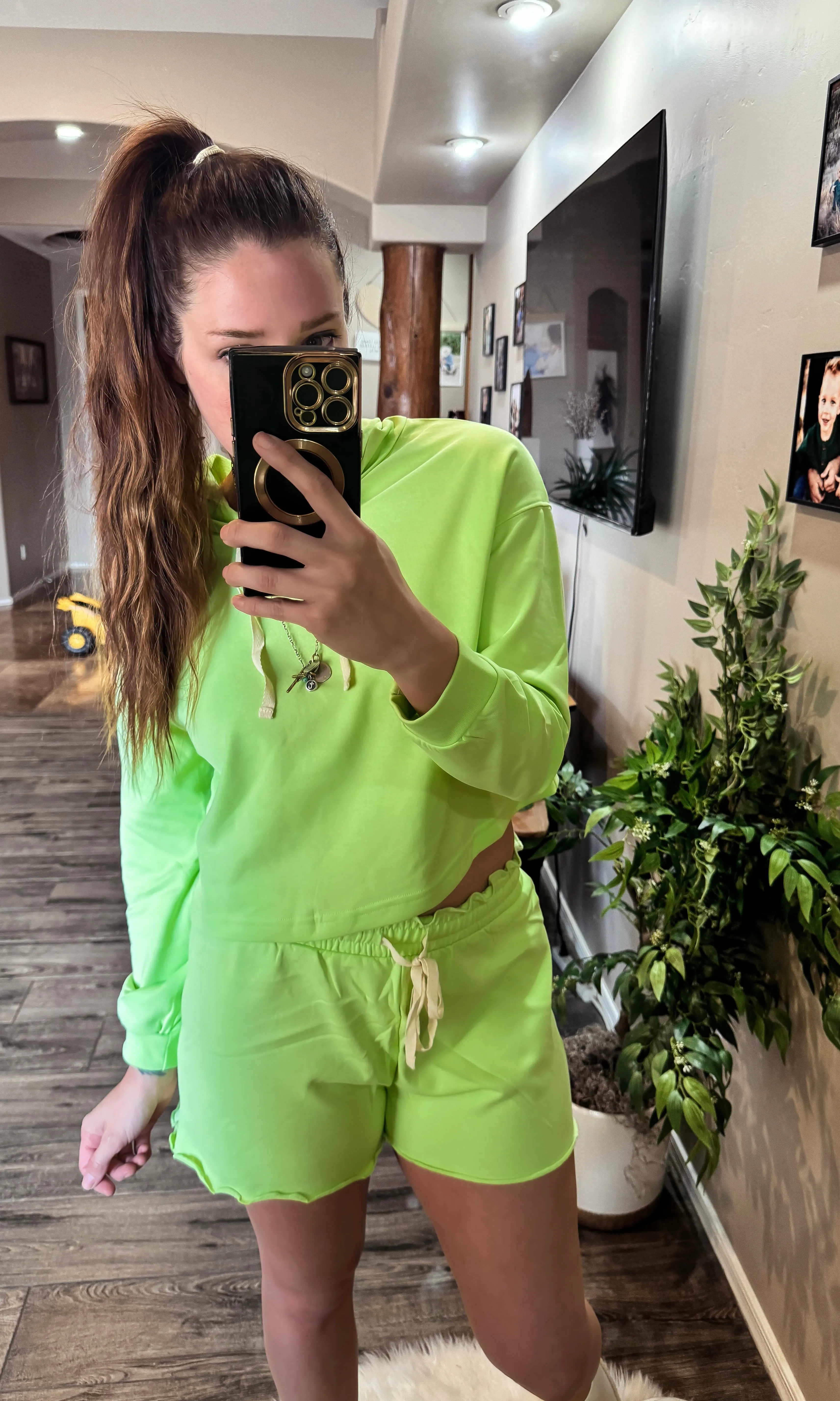 French Terry Cropped Hoodie
