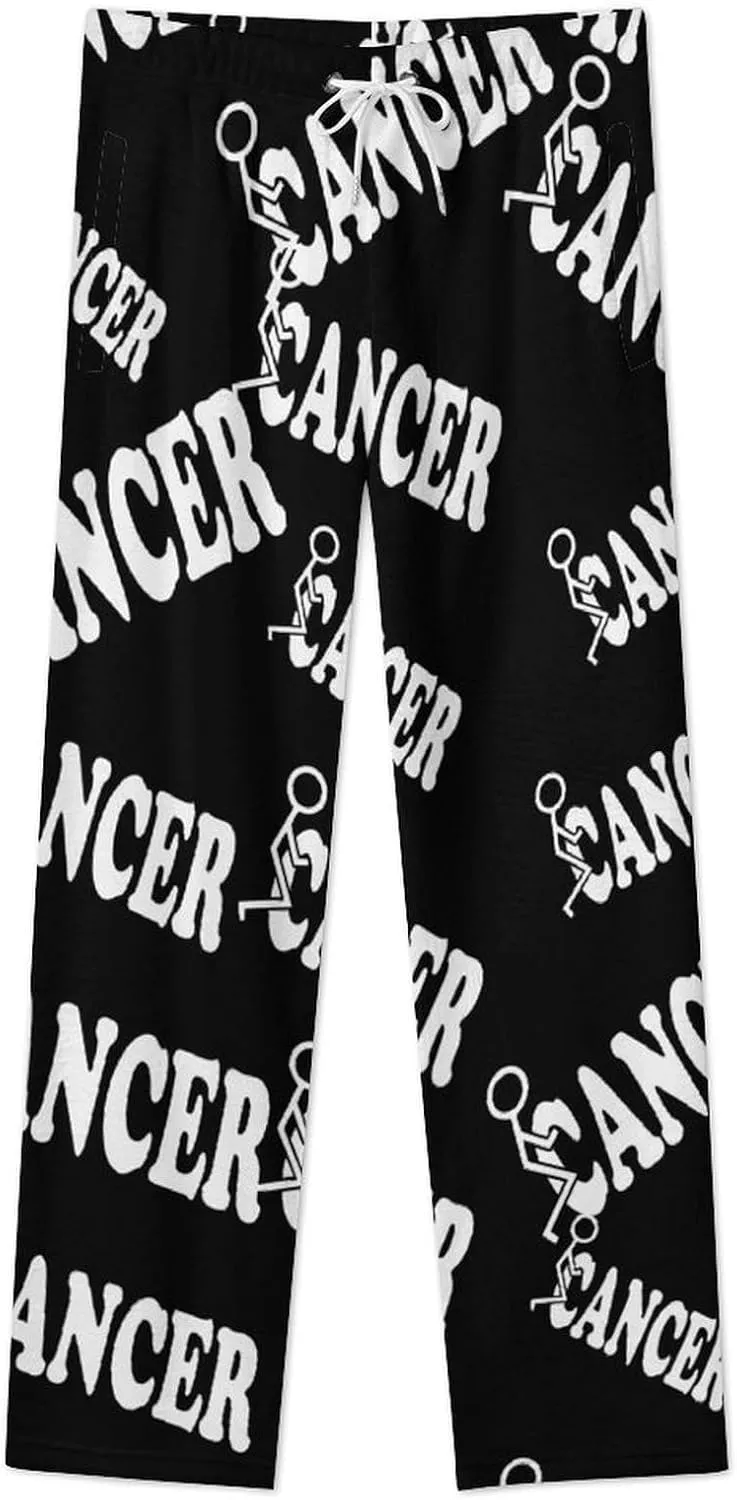 Fuck Cancer Women's Flannel Pajama Pants Fleece Lounge Sleep Bottoms PJ