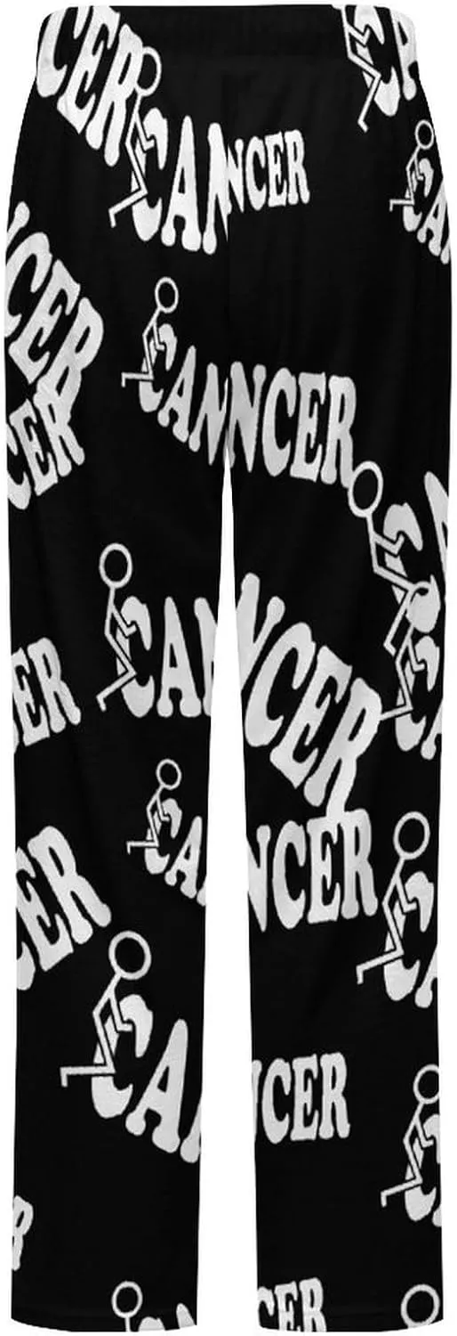 Fuck Cancer Women's Flannel Pajama Pants Fleece Lounge Sleep Bottoms PJ