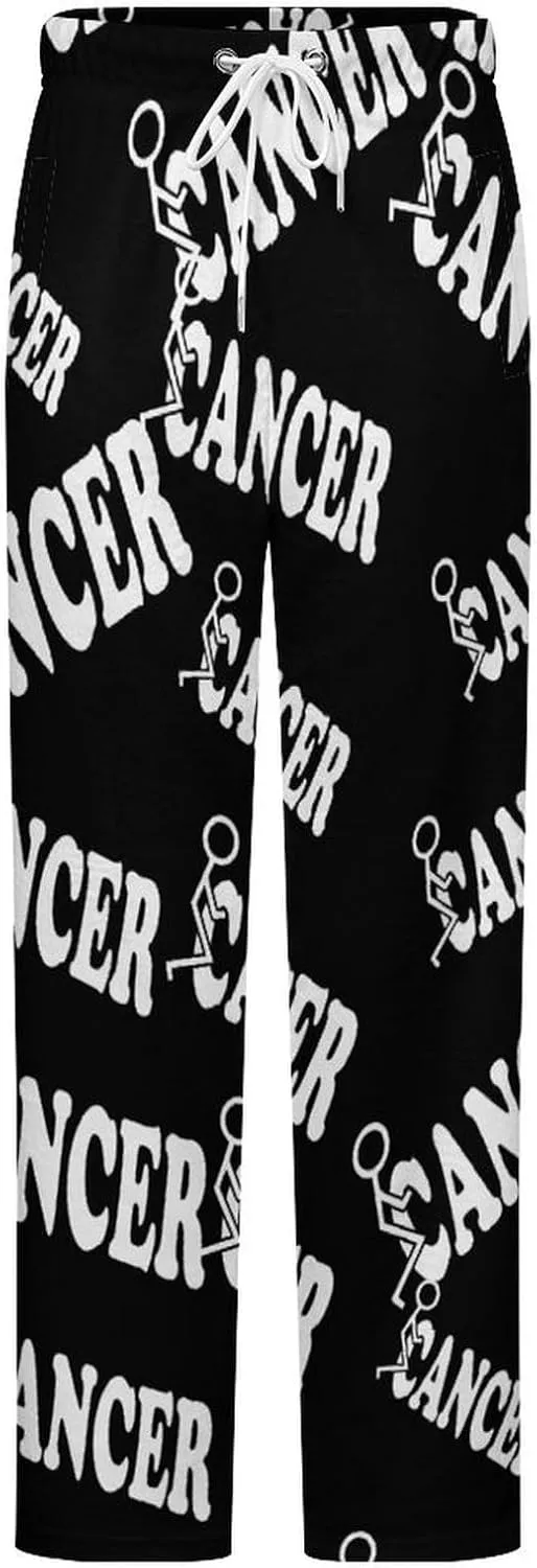 Fuck Cancer Women's Flannel Pajama Pants Fleece Lounge Sleep Bottoms PJ