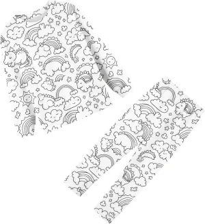 Funny DIY Hand Paint Homewear Set Color Your Own Pajamas You Can Color With Markers Cartoon Sets Can Play with and Wear