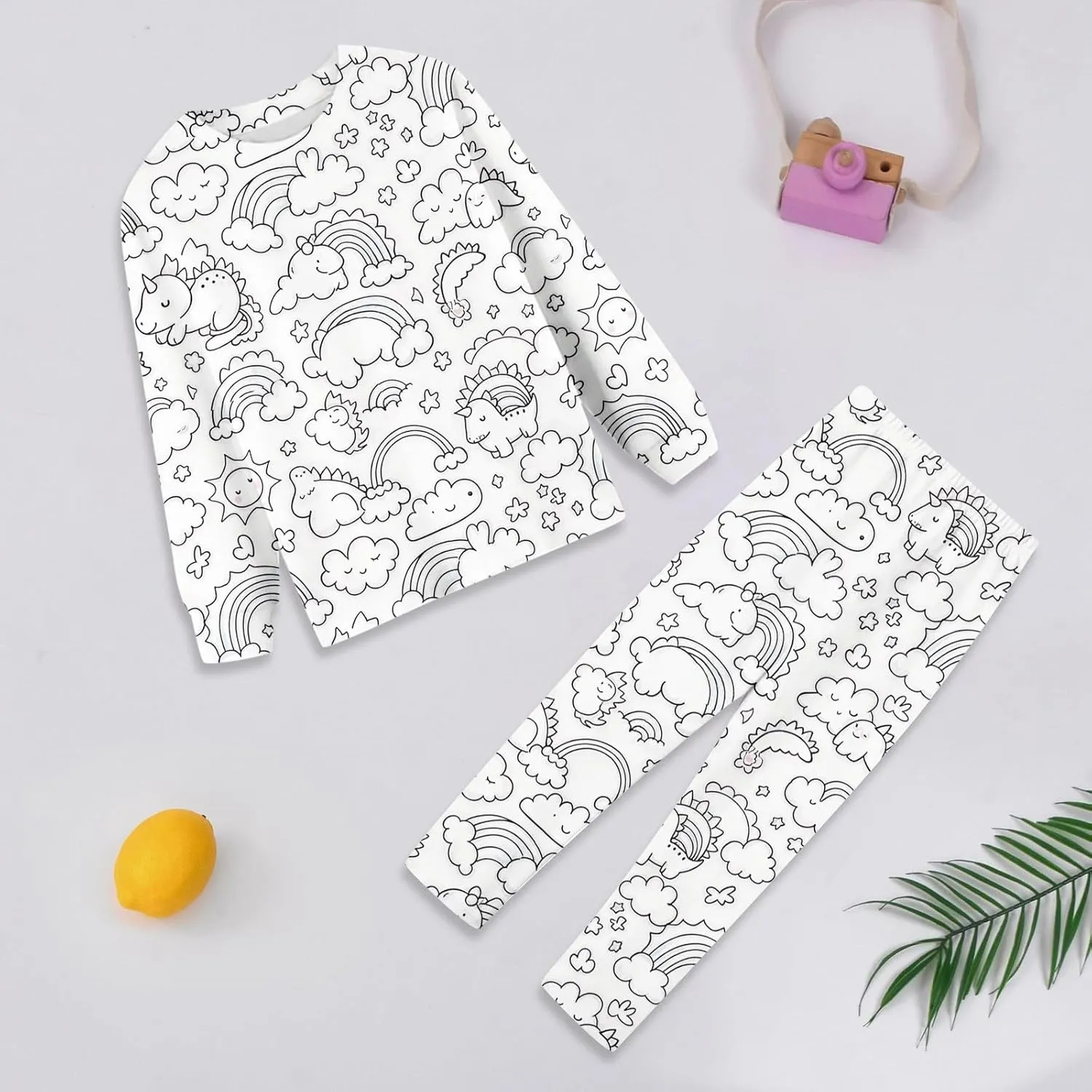 Funny DIY Hand Paint Homewear Set Color Your Own Pajamas You Can Color With Markers Cartoon Sets Can Play with and Wear
