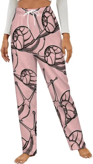 Funny Snail Women's Flannel Pajama Pants Fleece Lounge Sleep Bottoms PJ