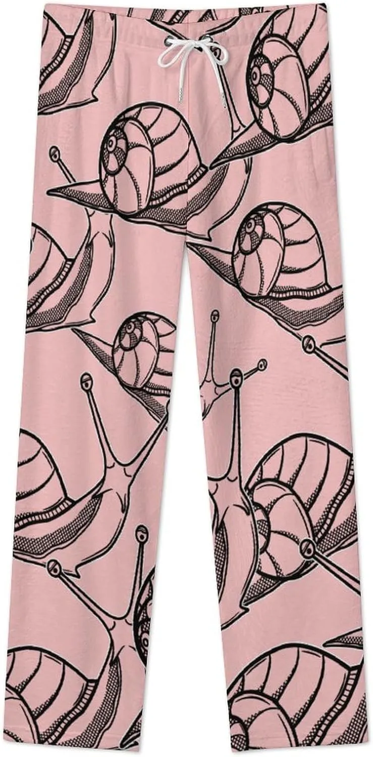Funny Snail Women's Flannel Pajama Pants Fleece Lounge Sleep Bottoms PJ