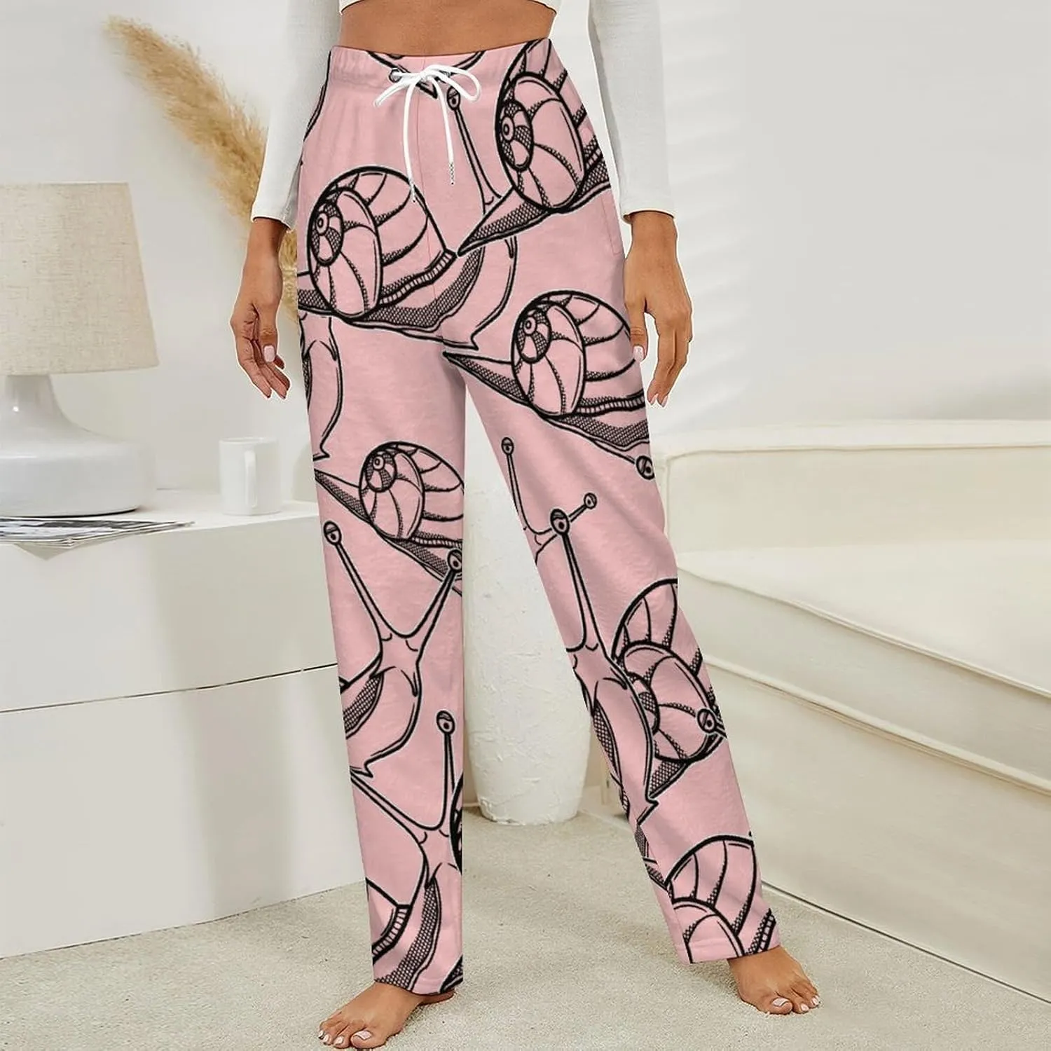 Funny Snail Women's Flannel Pajama Pants Fleece Lounge Sleep Bottoms PJ