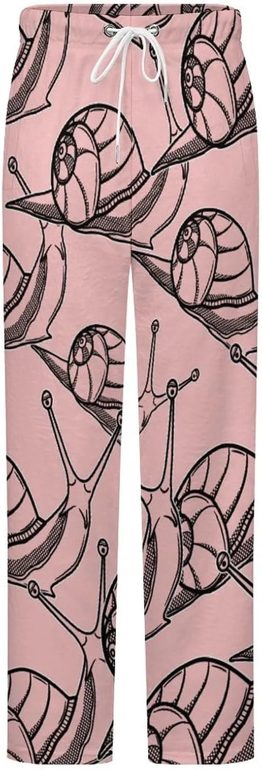 Funny Snail Women's Flannel Pajama Pants Fleece Lounge Sleep Bottoms PJ