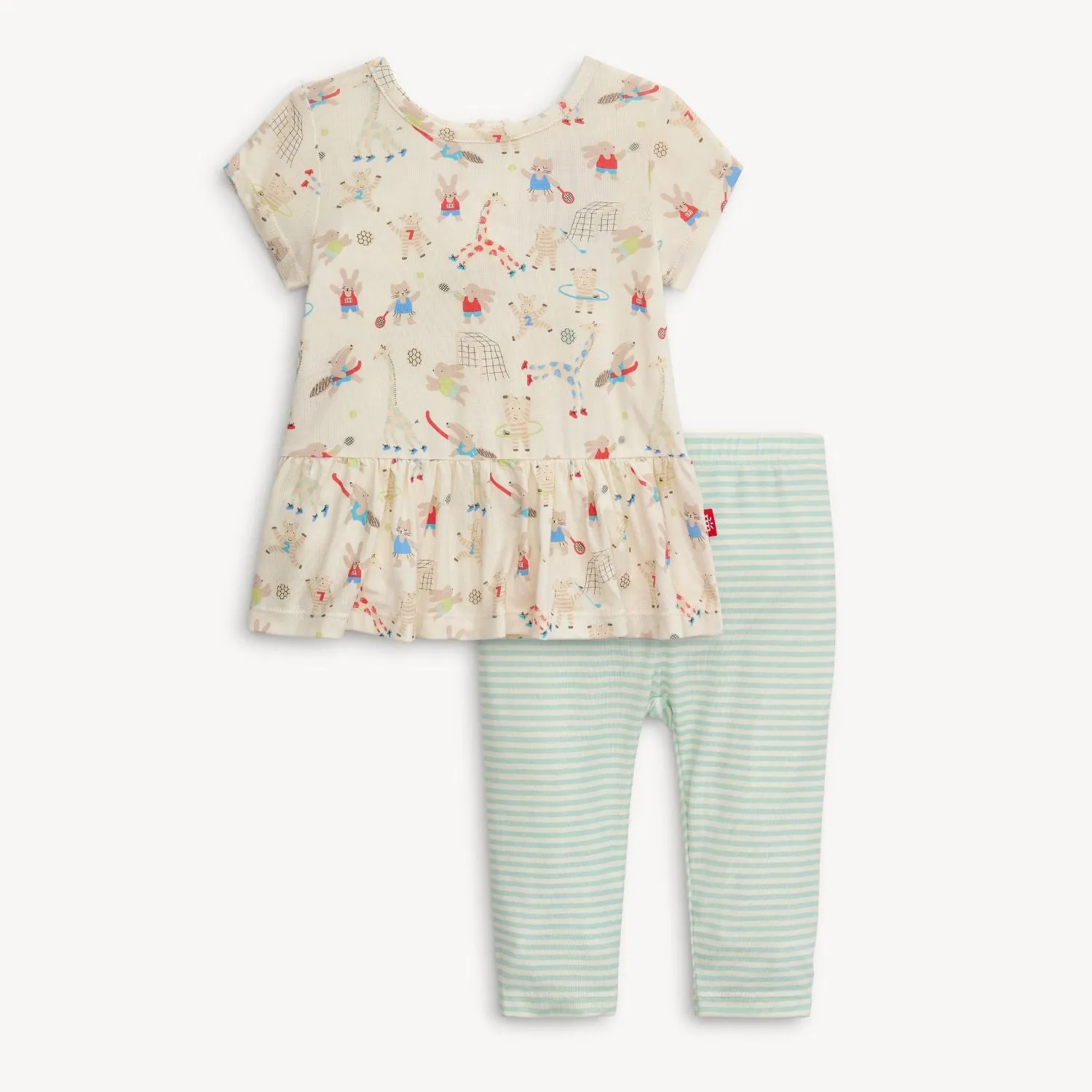 furry field day modal magnetic play all day peplum top   leggings set