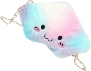 Fuzzy Crossbody Bag for Kids Plush Chain Shoulder Bag Bag Crossbody Large Capacity for Beach Party Shopping Date