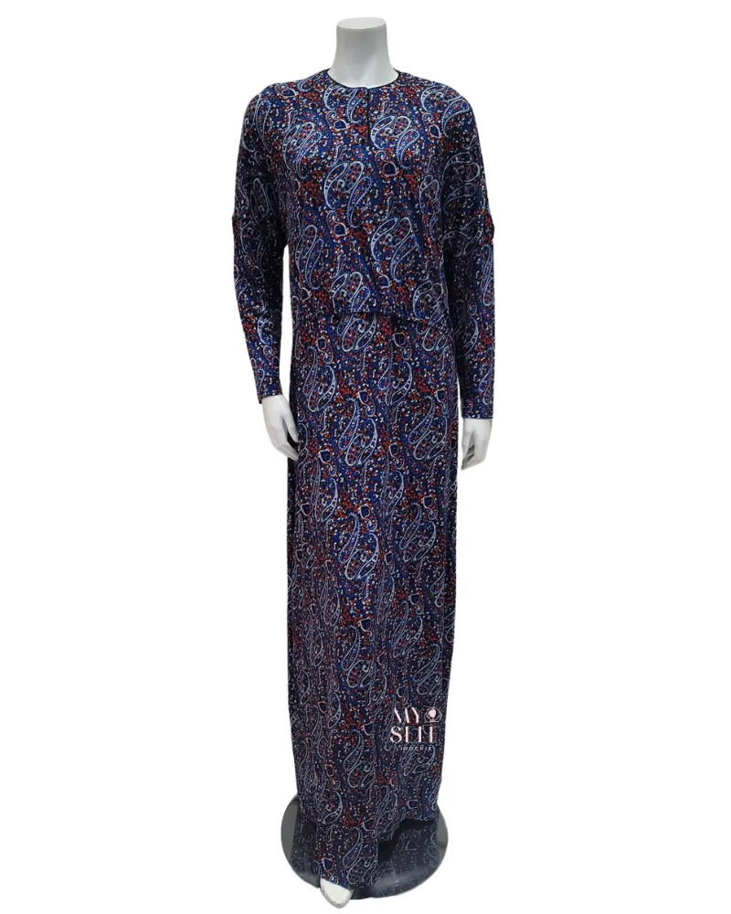 FW23N10B Paisley Multi Print Modal Nursing Nightgown