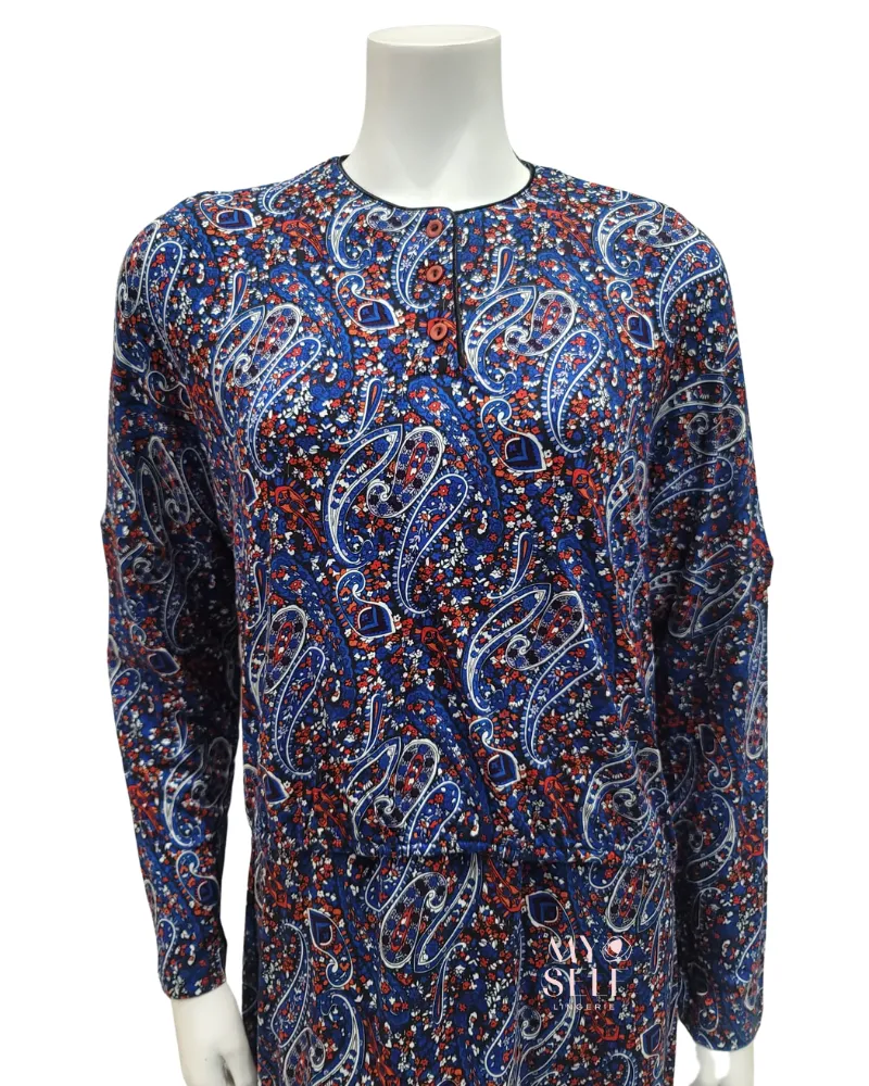 FW23N10B Paisley Multi Print Modal Nursing Nightgown