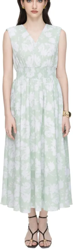 G-Light Green Woven Flared Dress