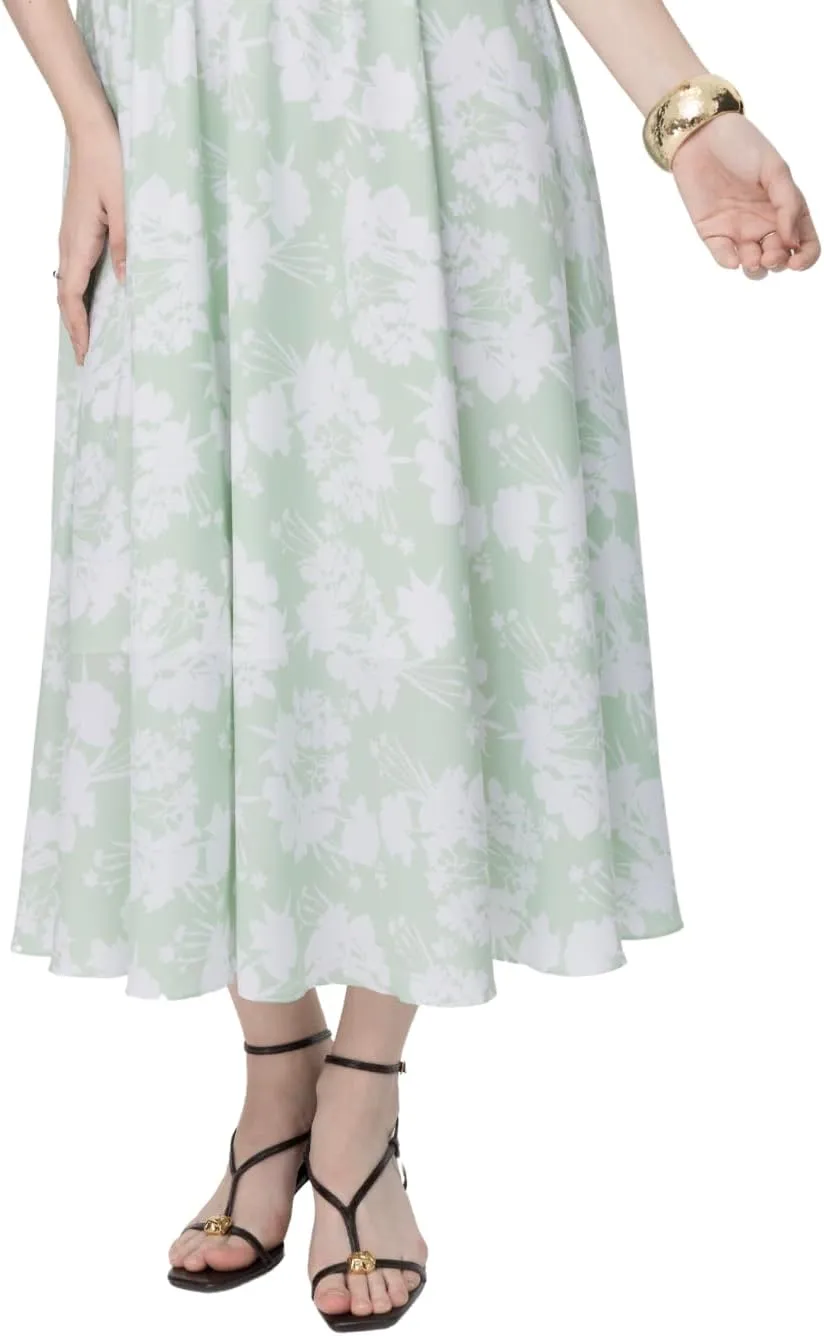G-Light Green Woven Flared Dress